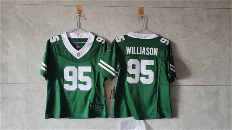 Womens New York Jets #95 Quinnen Williams Green F.U.S.E. Vapor Stitched Jersey